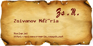 Zsivanov Mária névjegykártya