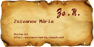 Zsivanov Mária névjegykártya